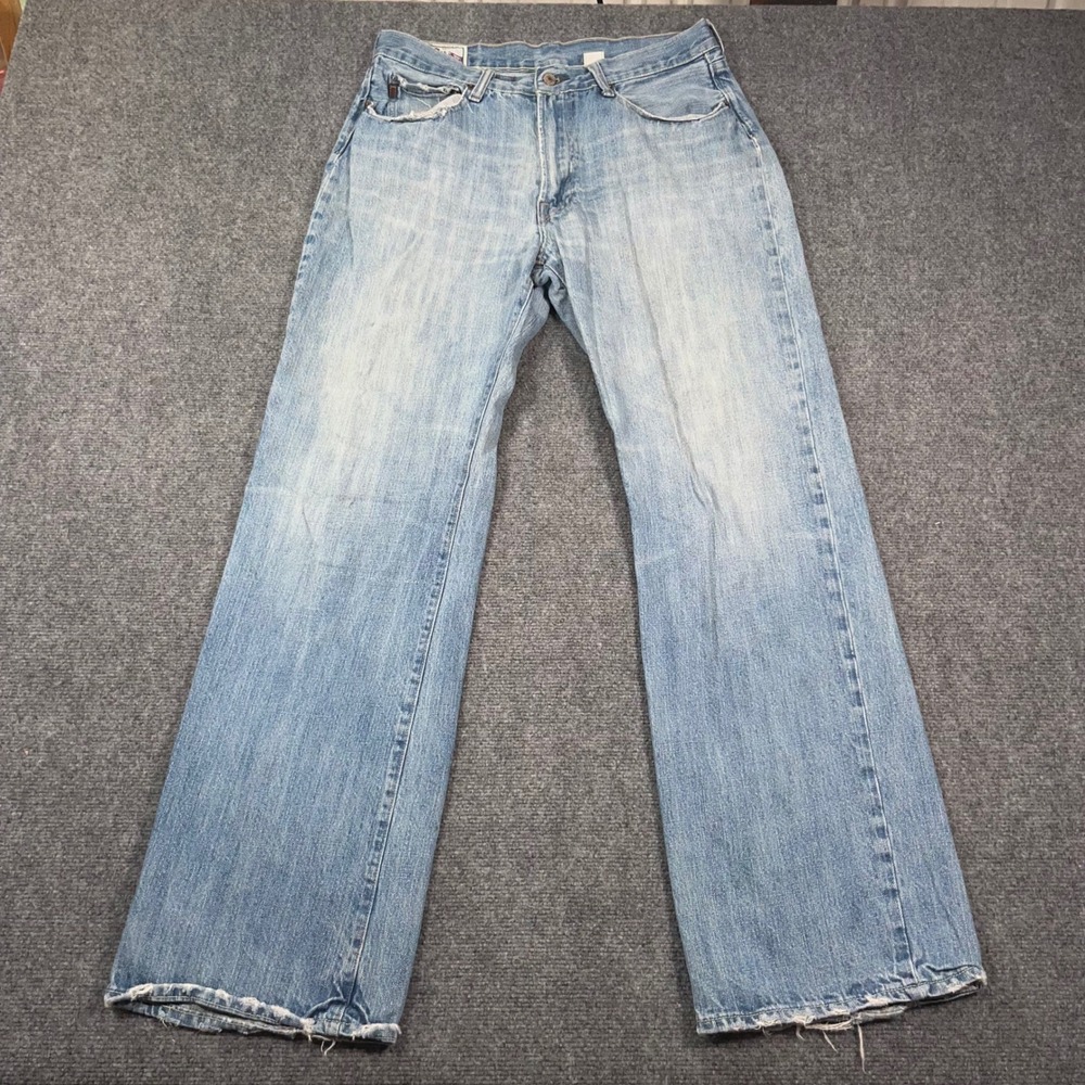 VTG Abercrombie & Fitch 1892 Bootcut Jeans Y2K Mens 34x34 Distressed Heavy Blue